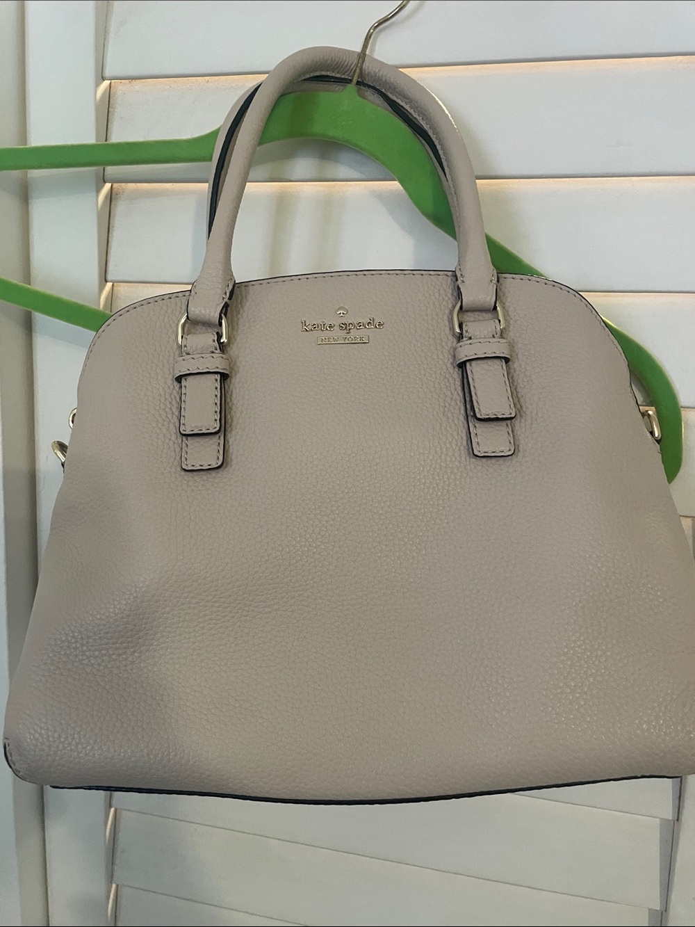 kate spade Pebbled Leather Satchel - Light Gray